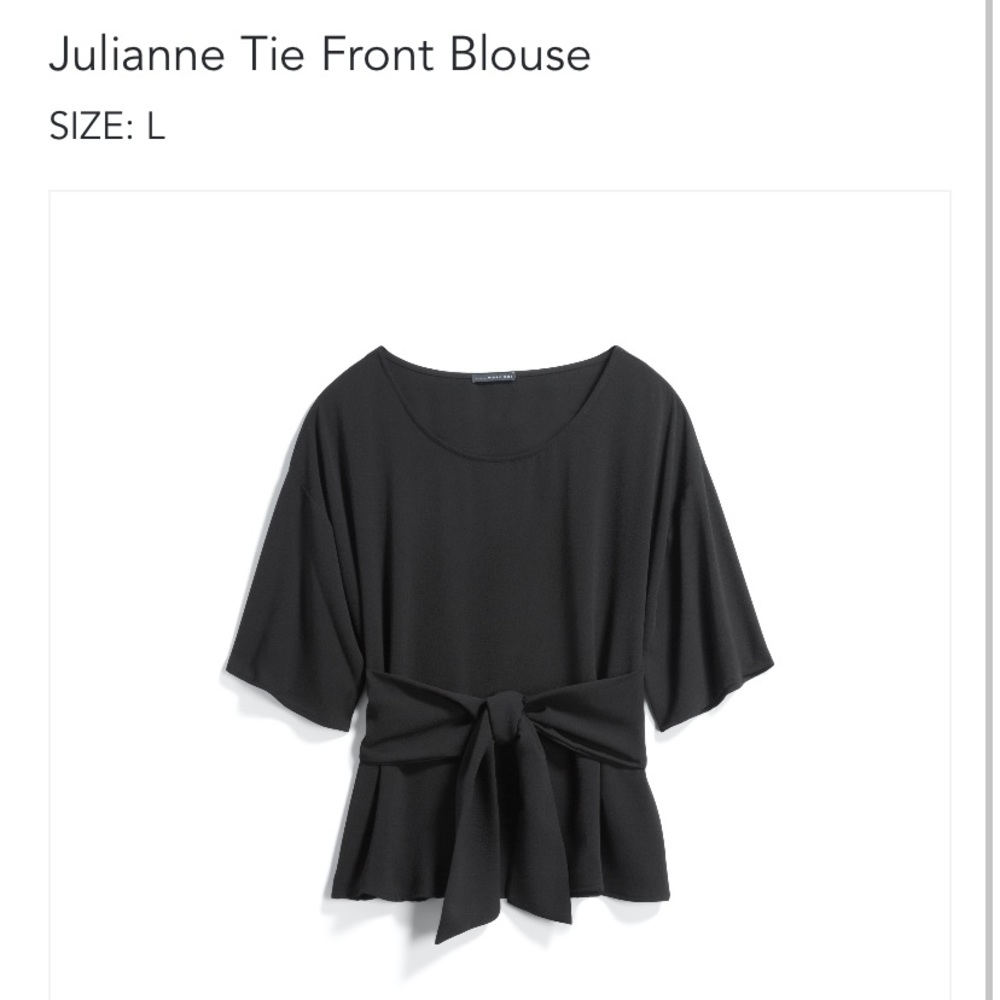 StitchFix Black front tie top- size L